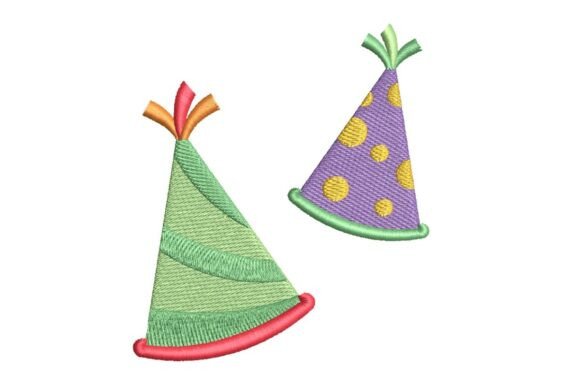 Colorful Party Hats – A Festive Embroidery Design