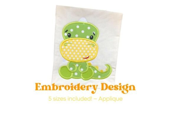 Kids Dinosaur Applique Embroidery