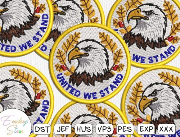 Patriotic Badge Patch Embroidery Design