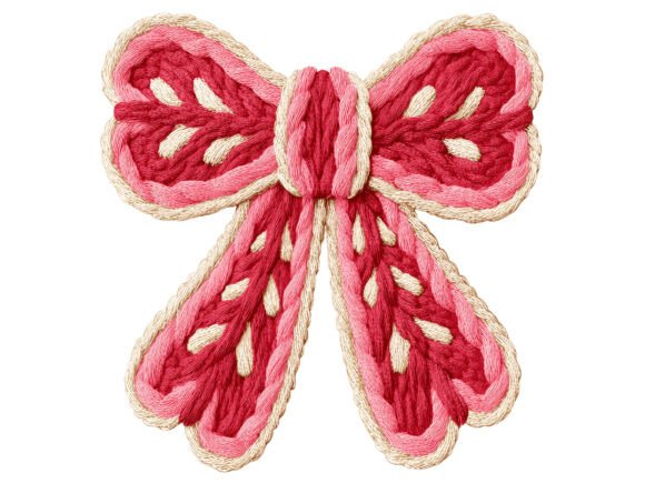 Review: Knitted Pink Embroidery Bow PNG for Real Projects